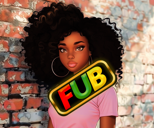 Pretty Brown Girl with Big Hair and Hoops - Brick Wall - E06162024 Digital Download