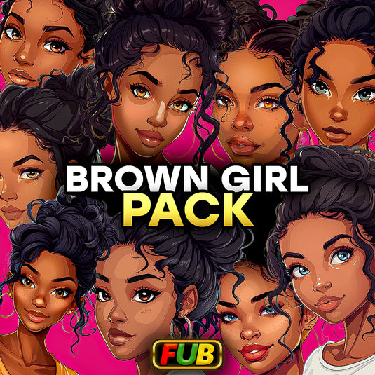 Young Melanated Girls PNG Pack